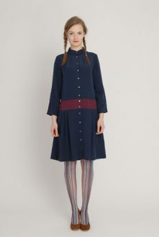 AW1213 CREPE DE CHINE LOYAL DRESS - SLATE - Other Image